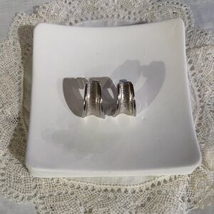 Vintage Silver Tone Marboux Clip On Earrings Signed 1032